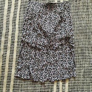 7th Avenue design Studio New York & Company Size 8 Black Floral Fringe Pencil sk